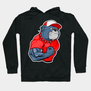 Strong Angry bulldog as a bodybuilder Hoodie